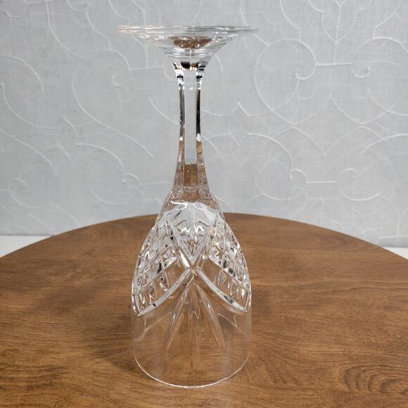 Vintage Shannon Crystal Irish Wine Glasses Goblets Set of 6 Diamond Starburst - Picture 16 of 16